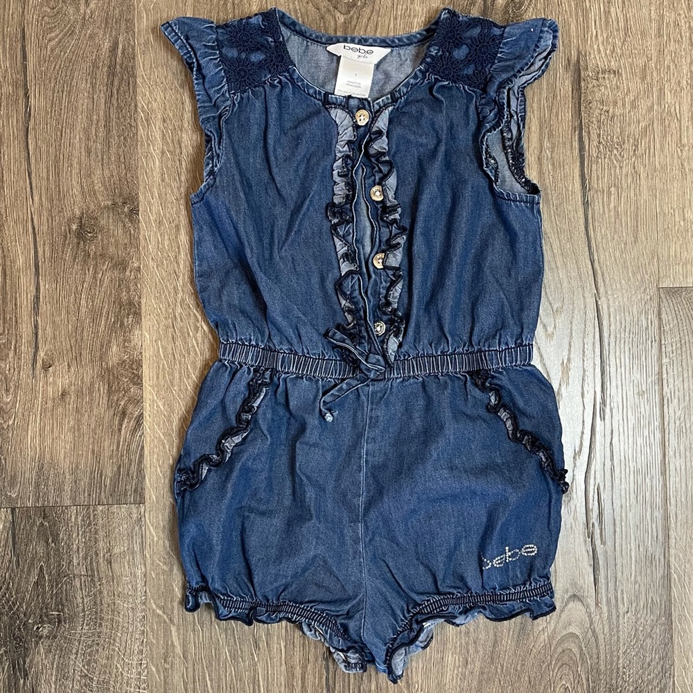 BEBE Toddler girl jean romper